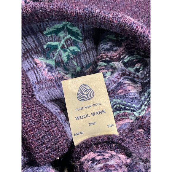 Tulchan Womens Wool Cardigan With Floral Embroidery & Gold Buttons Size M/L Mulb - Picture 8 of 10